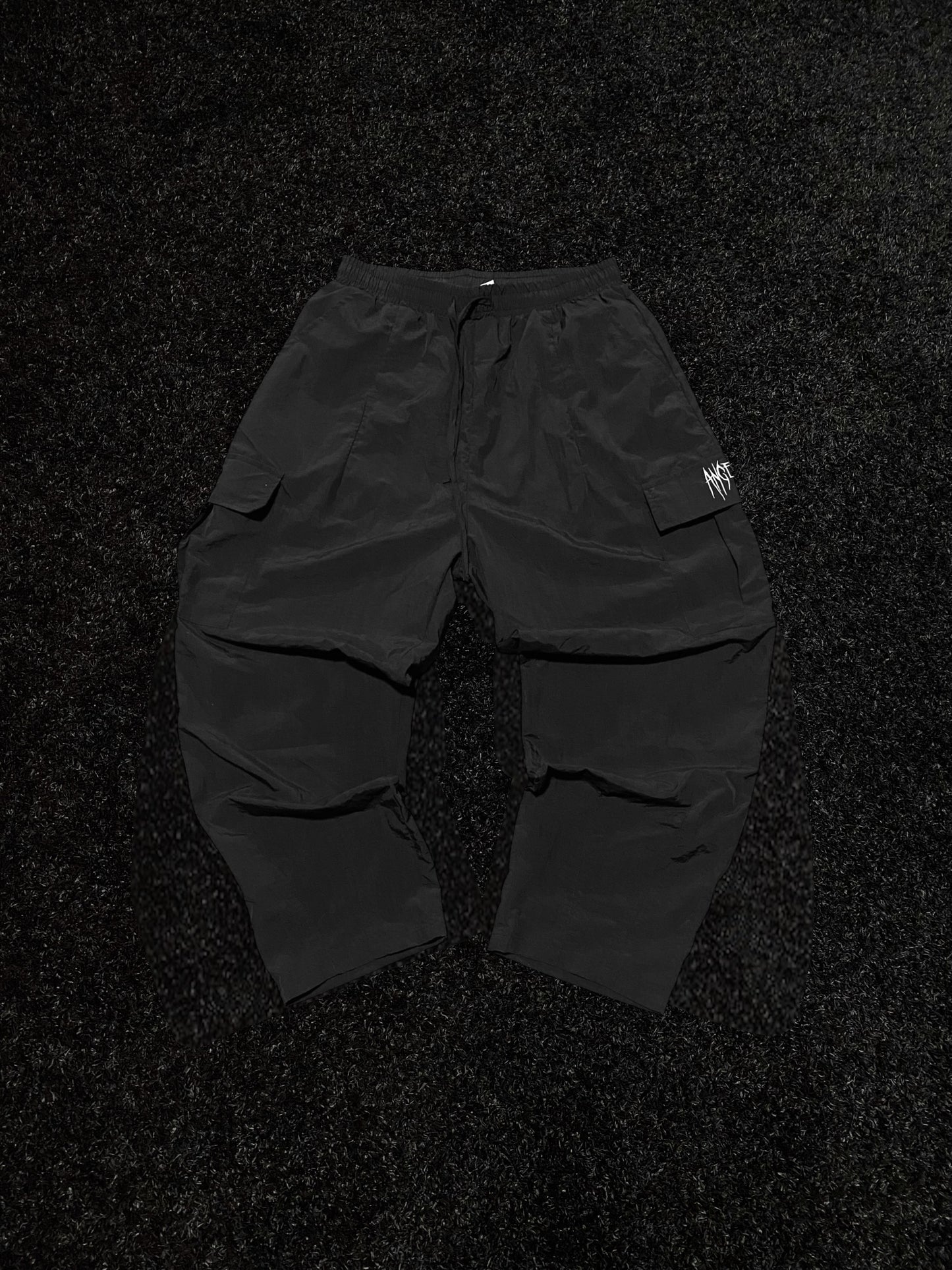 Windbreaker Logo Cargos (Black) - Bloody Angels Clothing 