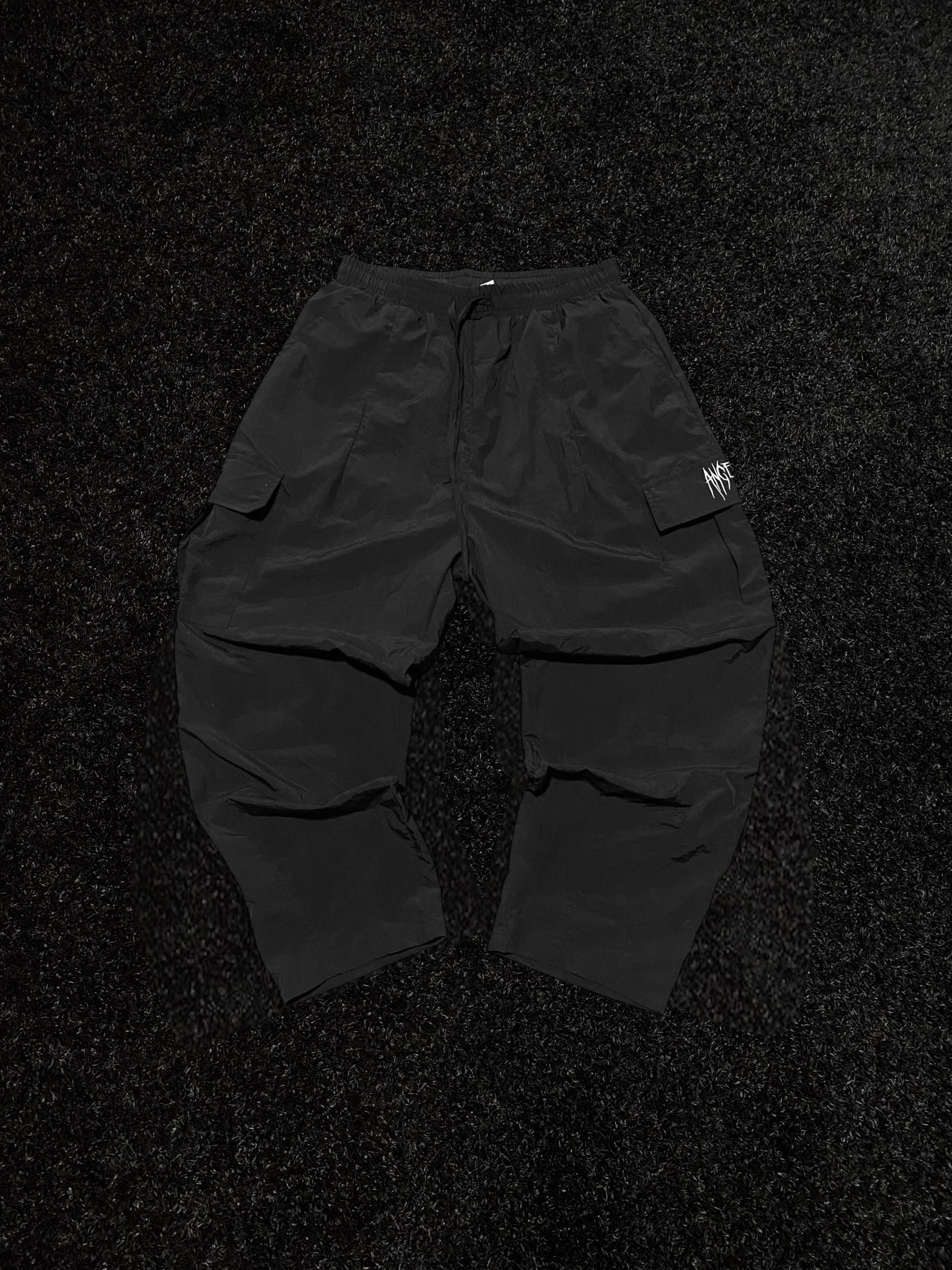 Windbreaker Logo Cargos (Black) - Bloody Angels Clothing 