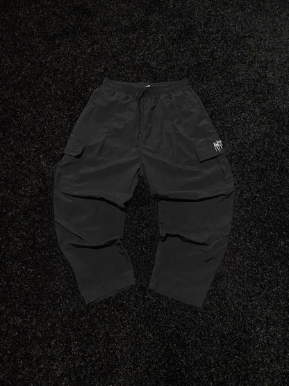 Windbreaker Logo Cargos (Black) - Bloody Angels Clothing 
