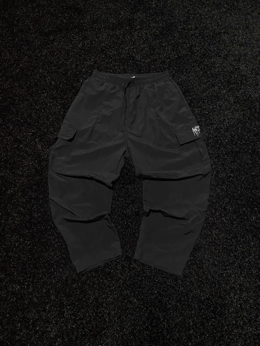 Windbreaker Logo Cargos (Black) - Bloody Angels Clothing 